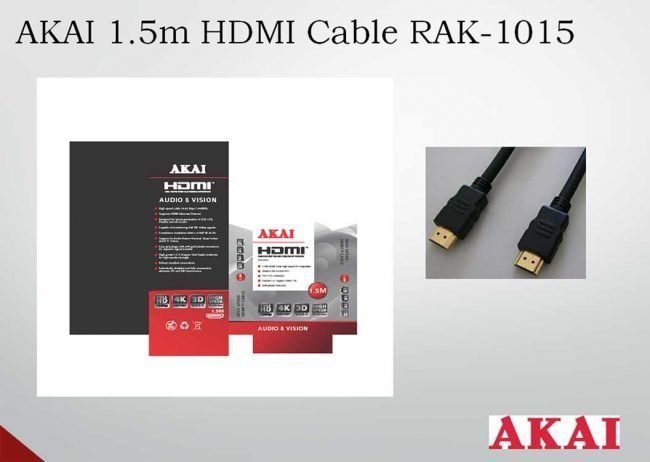 AKAI HDMI Cable High speed 3D compatible 1.5m RAK-1015